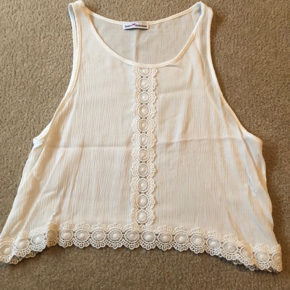 White summer flowy tank top